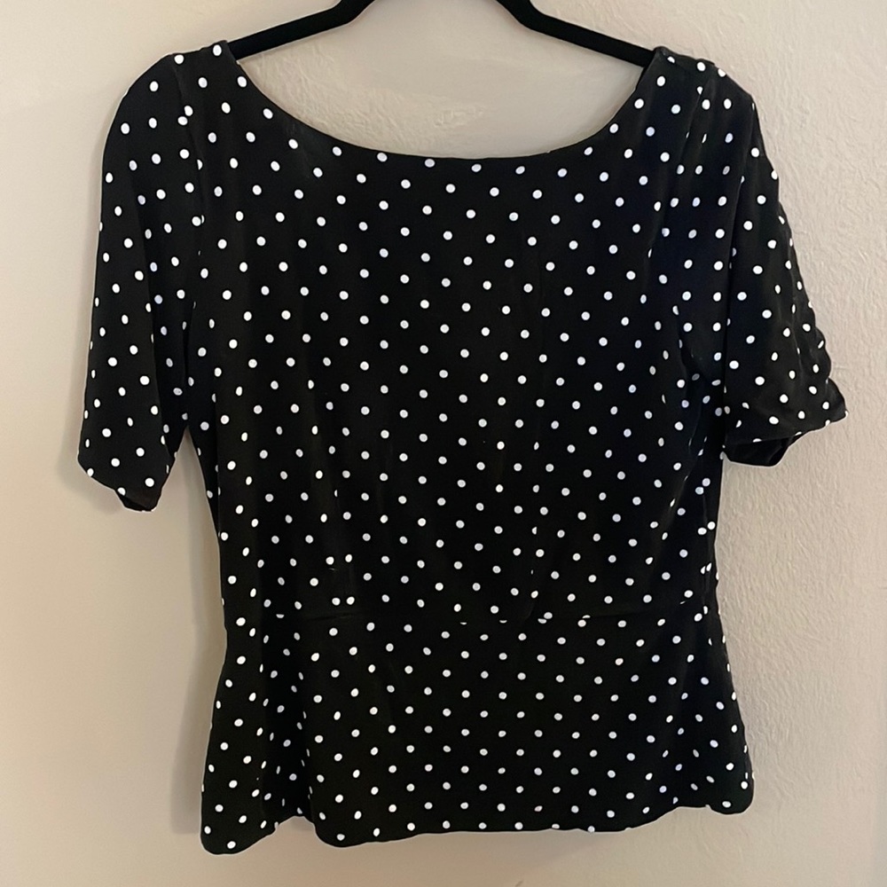 White House Black Market polka dot top